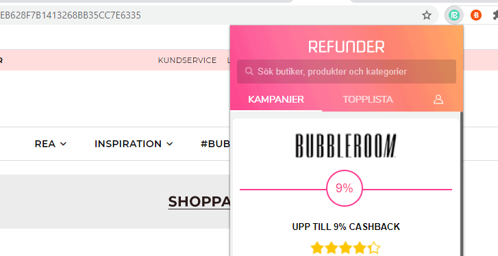 Cashback pengar tillbaka